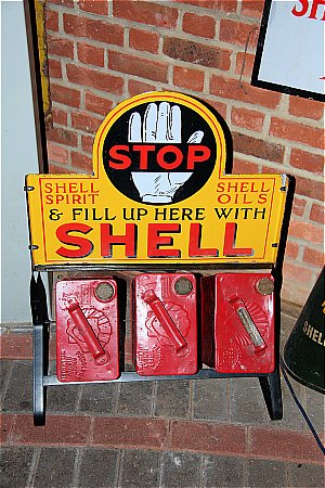 SHELL "STOP" CAN STAND - click to enlarge
